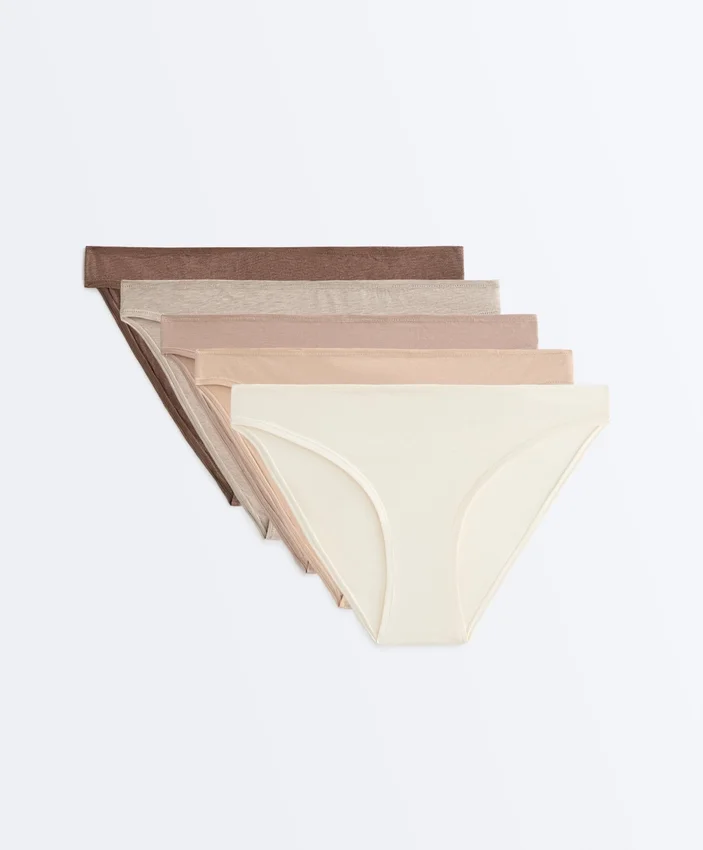 5 klasických kalhotek z bavlněné směsi 5 klasických kalhotek z bavlněné směsi