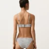 Žakárový bikini top s puntíky a zavázáním za krkem