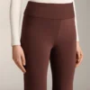 Bezešvé kalhoty s vysokým pasem a rozšířenými nohavicemi, extra teplé