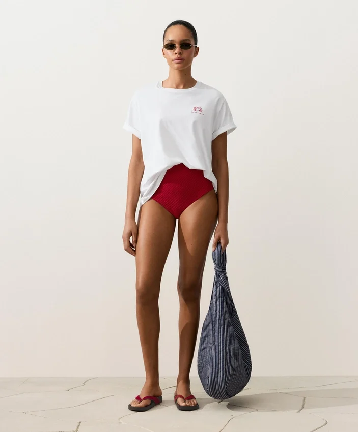 Bikiny s vysokým pasem a vaflovou texturou Bikiny s vysokým pasem a vaflovou texturou