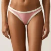 Bikiny se středním krytím a výstřihem do U s kontrastním lemováním Bikiny se středním krytím a výstřihem do U s kontrastním lemováním