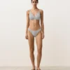 Bikiny se středním krytím a výstřihem do U z žakárového materiálu s puntíky
