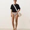 Bikiny se středním krytím a výstřihem do U z žakárového materiálu s puntíky