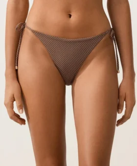 Bikiny se středním krytím a vázáním s mini puntíkovaným potiskem Bikiny se středním krytím a vázáním s mini puntíkovaným potiskem