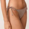 Bikiny se středním krytím, s vázáním a metalickým mini potiskem Bikiny se středním krytím, s vázáním a metalickým mini potiskem