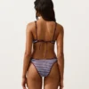 Bikiny se středním krytím, texturovaným pruhovaným vzorem a výstřihem do U Bikiny se středním krytím, texturovaným pruhovaným vzorem a výstřihem do U