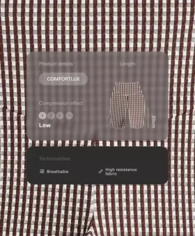 Comfortlux Legíny s vysokým pasem 20 cm v kostkovaném vzoru