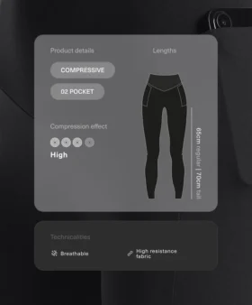 Compressive legíny s vysokým pasem a kapsou, délka po kotníky