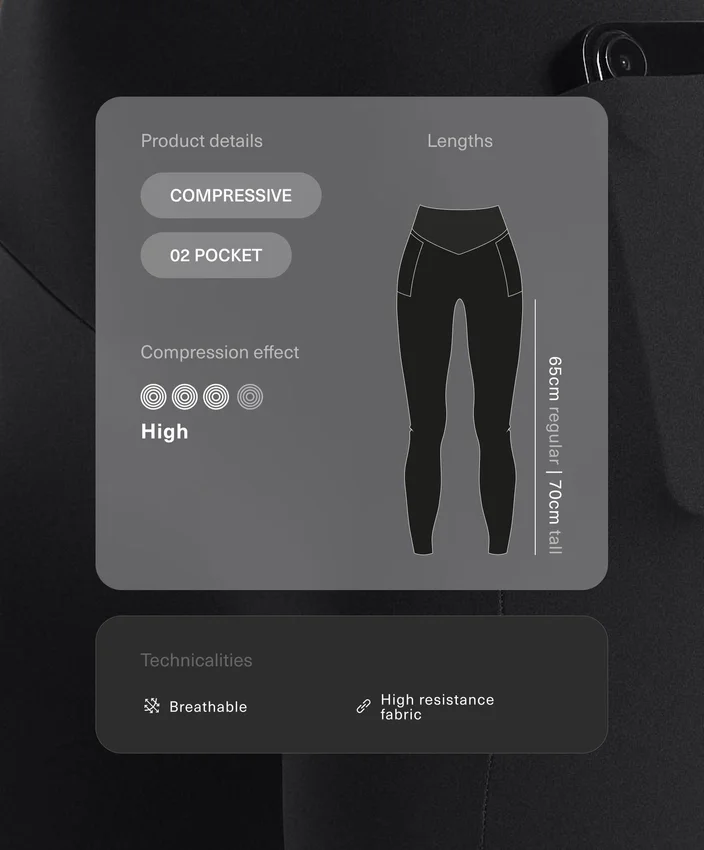 Compressive legíny s vysokým pasem a kapsou, délka po kotníky Compressive legíny s vysokým pasem a kapsou, délka po kotníky