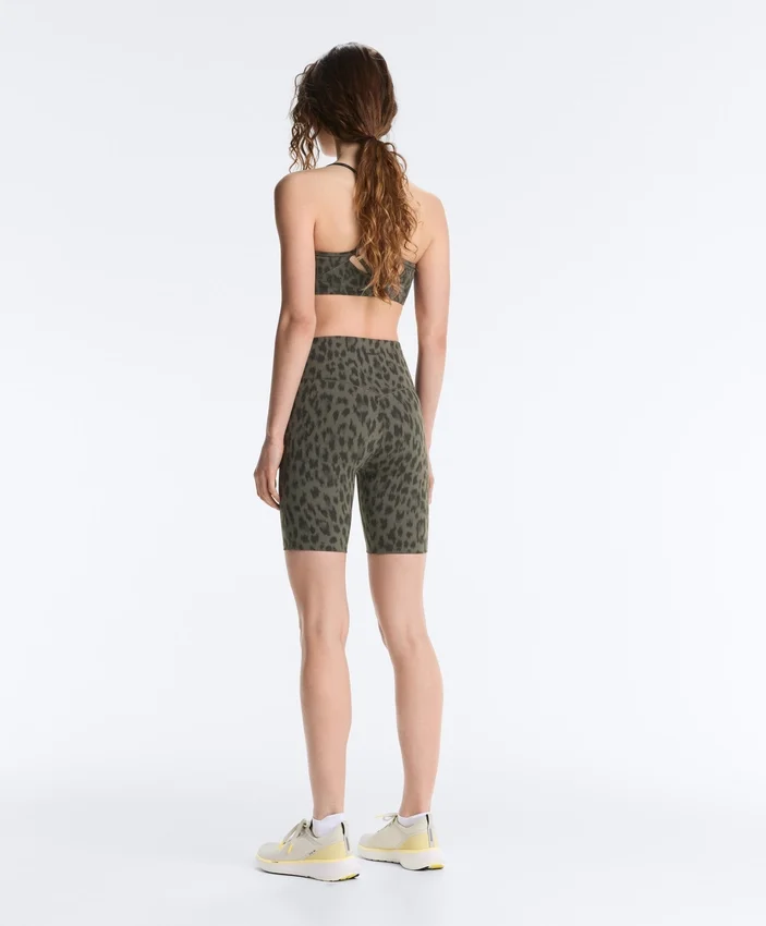 Cyklistické legíny Evermove s vysokým pasem 20 cm a leopardím potiskem Cyklistické legíny Evermove s vysokým pasem 20 cm a leopardím potiskem