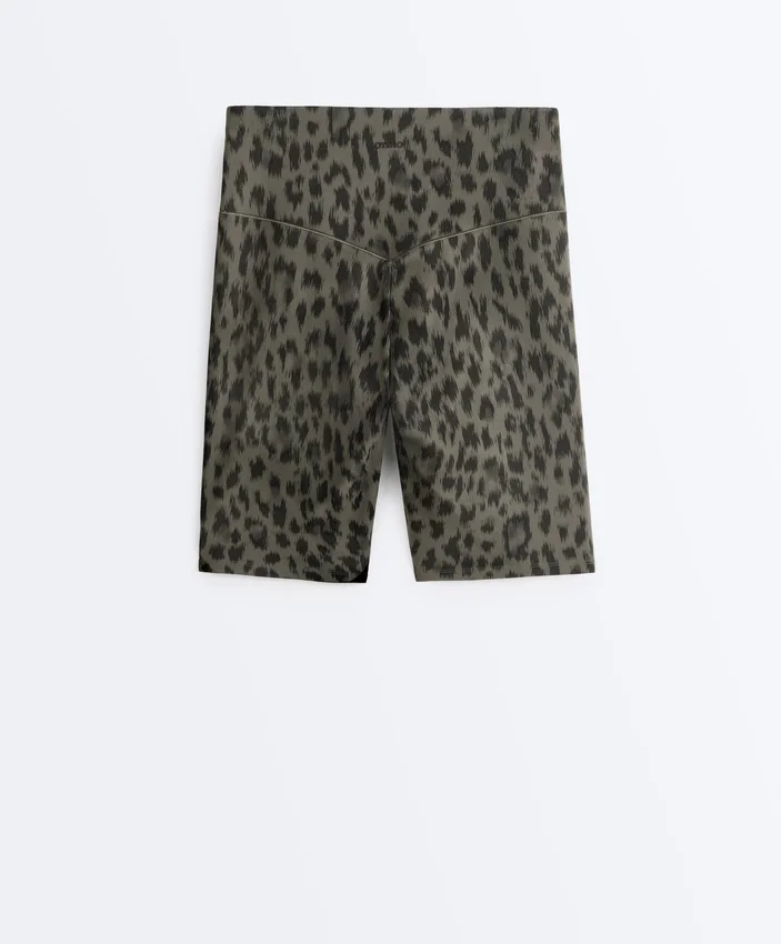 Cyklistické legíny Evermove s vysokým pasem 20 cm a leopardím potiskem Cyklistické legíny Evermove s vysokým pasem 20 cm a leopardím potiskem
