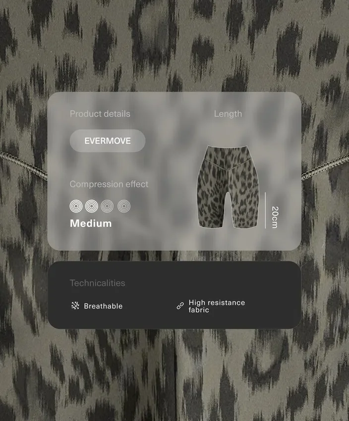 Cyklistické legíny Evermove s vysokým pasem 20 cm a leopardím potiskem Cyklistické legíny Evermove s vysokým pasem 20 cm a leopardím potiskem