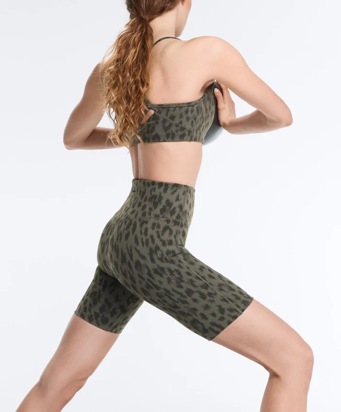 Cyklistické legíny Evermove s vysokým pasem 20 cm a leopardím potiskem Cyklistické legíny Evermove s vysokým pasem 20 cm a leopardím potiskem