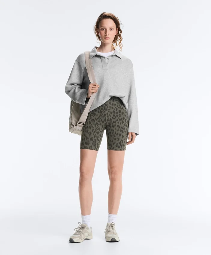 Cyklistické legíny Evermove s vysokým pasem 20 cm a leopardím potiskem Cyklistické legíny Evermove s vysokým pasem 20 cm a leopardím potiskem