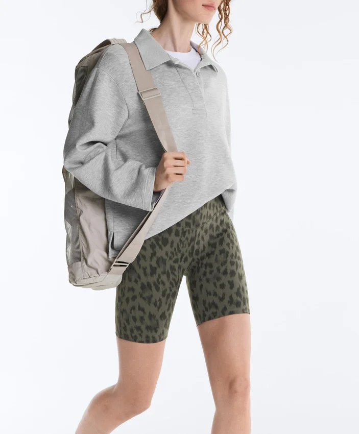 Cyklistické legíny Evermove s vysokým pasem 20 cm a leopardím potiskem Cyklistické legíny Evermove s vysokým pasem 20 cm a leopardím potiskem