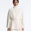 Dlouhá bundy s proužky, nastavitelným pasem a Soft Touch modálem Dlouhá bundy s proužky, nastavitelným pasem a Soft Touch modálem