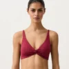 Geometrický žakárový bikini top s vázáním za krkem Geometrický žakárový bikini top s vázáním za krkem