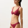 Geometrický žakárový bikini top s vázáním za krkem Geometrický žakárový bikini top s vázáním za krkem