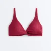 Geometrický žakárový bikini top s vázáním za krkem Geometrický žakárový bikini top s vázáním za krkem