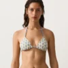 Háčkované kontrastní trojúhelníkové Bikiny Háčkované kontrastní trojúhelníkové Bikiny