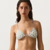Háčkované kontrastní trojúhelníkové Bikiny Háčkované kontrastní trojúhelníkové Bikiny