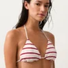 Háčkované pruhované trojúhelníkové topy pro bikiny Háčkované pruhované trojúhelníkové topy pro bikiny