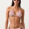Háčkované pruhované trojúhelníkové topy pro bikiny Háčkované pruhované trojúhelníkové topy pro bikiny