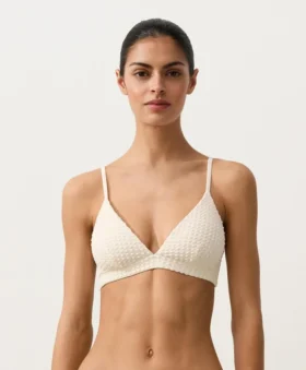 Háčkované trojúhelníkové bikiny s bublinkovou texturou Háčkované trojúhelníkové bikiny s bublinkovou texturou