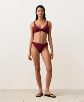 Klasické bikiny s mini kostkovaným žakárovým vzorem v podobě kalhotek