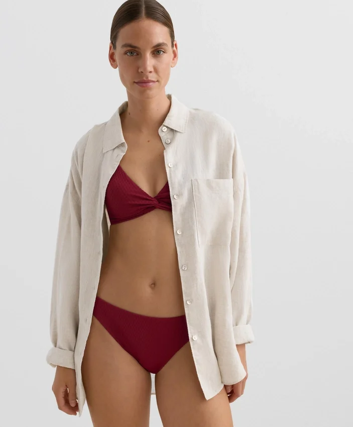 Bikiny s halterovým topem z žakárové látky s mini kostkovaným vzorem Bikiny s halterovým topem z žakárové látky s mini kostkovaným vzorem