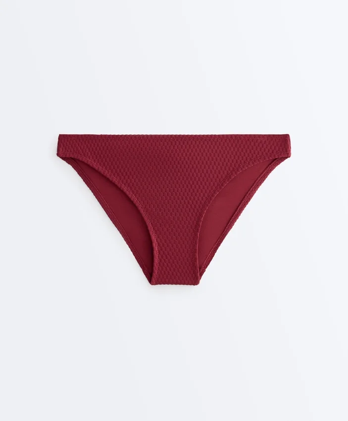 Klasické bikiny s mini kostkovaným žakárovým vzorem v podobě kalhotek Klasické bikiny s mini kostkovaným žakárovým vzorem v podobě kalhotek