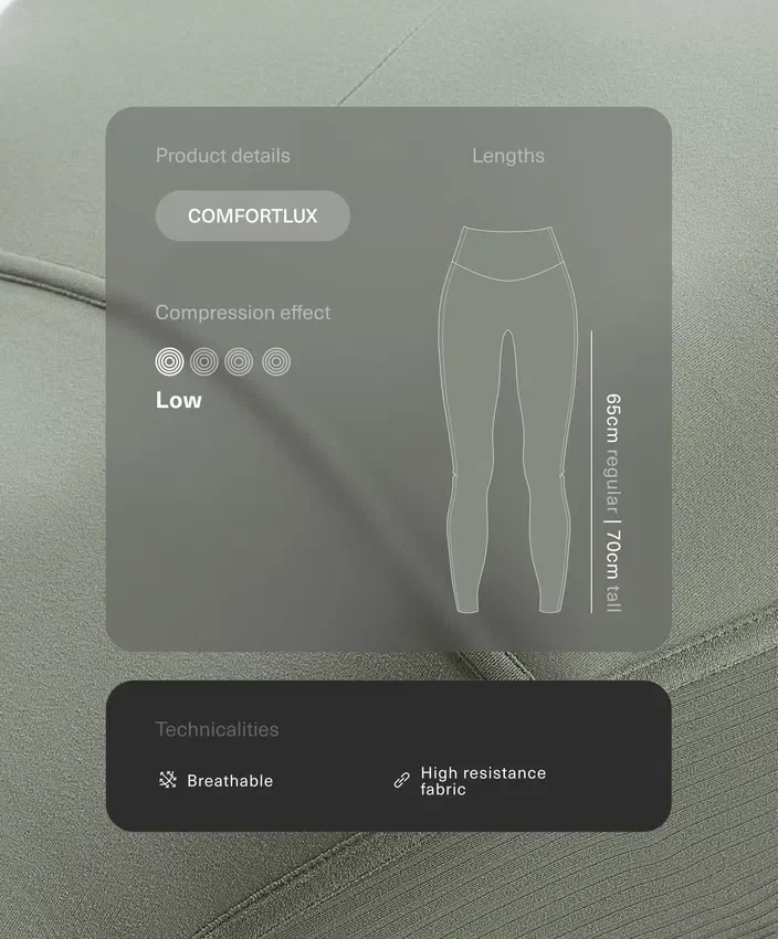 Legíny Comfortlux s vysokým pasem a žebrovaným lemem Legíny Comfortlux s vysokým pasem a žebrovaným lemem