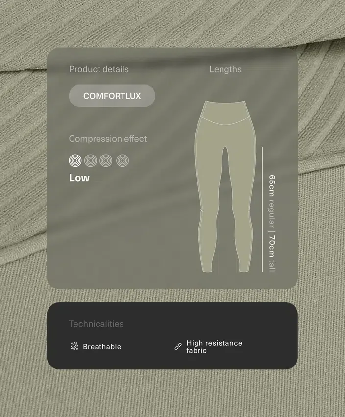 Legíny Comfortlux s vysokým pasem a žebrovaným lemem Legíny Comfortlux s vysokým pasem a žebrovaným lemem