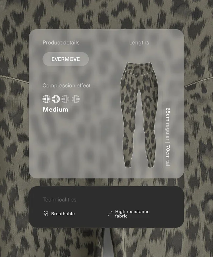 Legíny Evermove s leopardím potiskem, vysokým pasem a délkou po kotníky Legíny Evermove s leopardím potiskem, vysokým pasem a délkou po kotníky