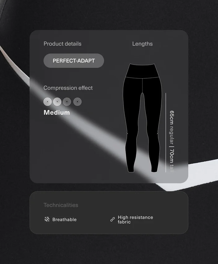 Legíny Perfect-Adapt s vysokým pasem a délkou ke kotníkům s kontrastními detaily Legíny Perfect-Adapt s vysokým pasem a délkou ke kotníkům s kontrastními detaily