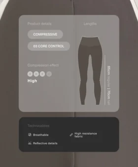Legíny s vysokým pasem, Compressive Core Control, reflexní, po kotníky Legíny s vysokým pasem, Compressive Core Control, reflexní, po kotníky
