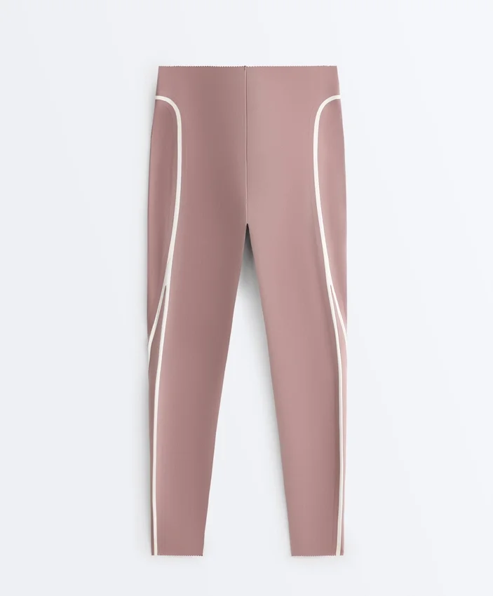 Legíny s vysokým pasem, Compressive, s tvarováním postavy, délka ke kotníkům, s kontrastními detaily Legíny s vysokým pasem, Compressive, s tvarováním postavy, délka ke kotníkům, s kontrastními detaily