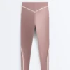 Legíny s vysokým pasem, Compressive, s tvarováním postavy, délka ke kotníkům, s kontrastními detaily Legíny s vysokým pasem, Compressive, s tvarováním postavy, délka ke kotníkům, s kontrastními detaily
