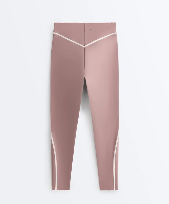 Legíny s vysokým pasem, Compressive, s tvarováním postavy, délka ke kotníkům, s kontrastními detaily Legíny s vysokým pasem, Compressive, s tvarováním postavy, délka ke kotníkům, s kontrastními detaily