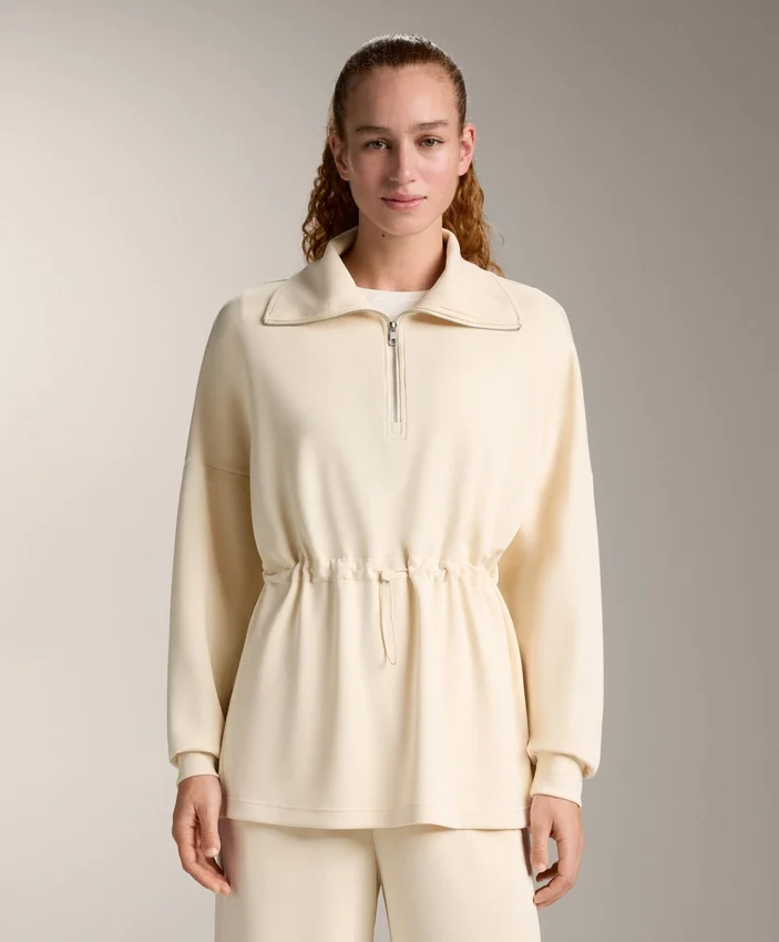 Mikina s polovičním zipem z materiálu Soft Touch modal Mikina s polovičním zipem z materiálu Soft Touch modal