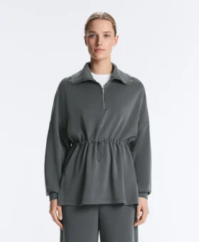 Mikina s polovičním zipem z materiálu Soft Touch modal Mikina s polovičním zipem z materiálu Soft Touch modal