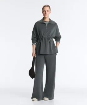Mikina s polovičním zipem z materiálu Soft Touch modal Mikina s polovičním zipem z materiálu Soft Touch modal
