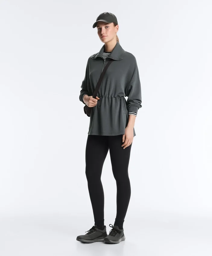 Mikina s polovičním zipem z materiálu Soft Touch modal Mikina s polovičním zipem z materiálu Soft Touch modal
