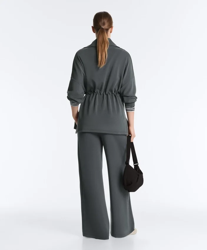 Mikina s polovičním zipem z materiálu Soft Touch modal Mikina s polovičním zipem z materiálu Soft Touch modal