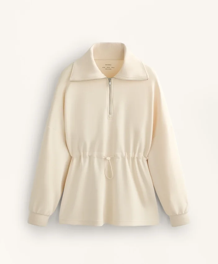 Mikina s polovičním zipem z materiálu Soft Touch modal Mikina s polovičním zipem z materiálu Soft Touch modal