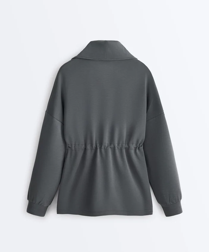 Mikina s polovičním zipem z materiálu Soft Touch modal Mikina s polovičním zipem z materiálu Soft Touch modal
