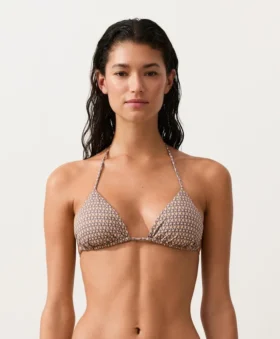 Mini top na Bikiny s trojúhelníkovým střihem a metalickými nitěmi