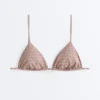 Mini top na Bikiny s trojúhelníkovým střihem a metalickými nitěmi Mini top na Bikiny s trojúhelníkovým střihem a metalickými nitěmi