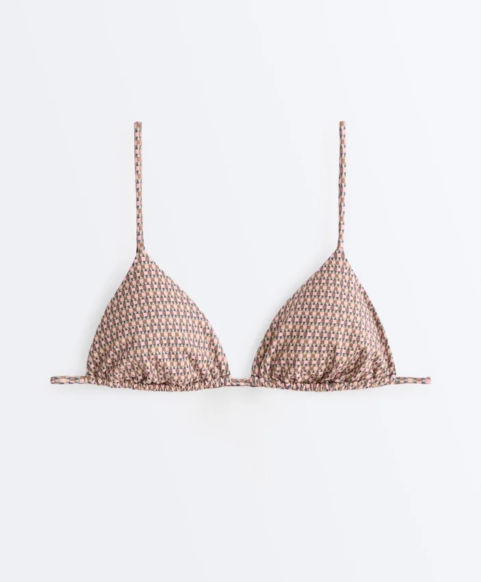 Mini top na Bikiny s trojúhelníkovým střihem a metalickými nitěmi Mini top na Bikiny s trojúhelníkovým střihem a metalickými nitěmi