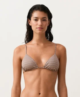 Mini top na Bikiny s trojúhelníkovým střihem a metalickými nitěmi